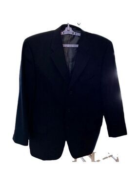 Cosani Blazer 100% Wool Lined 3 Buttons Front and Sleeve Black Men’s 46 Reg
